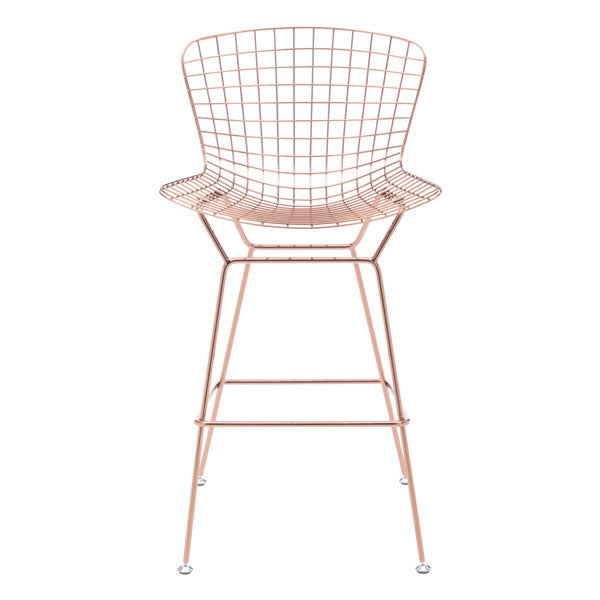 21.3" X 23" X 40" 2 Pcs Rose Gold Wire Bar Chair