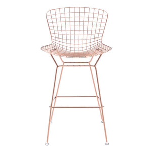21.3" X 23" X 40" 2 Pcs Rose Gold Wire Bar Chair