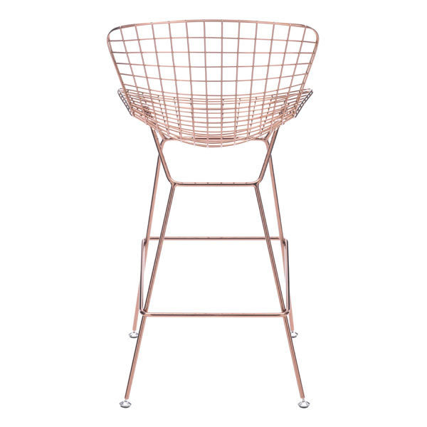 21.3" X 23" X 40" 2 Pcs Rose Gold Wire Bar Chair