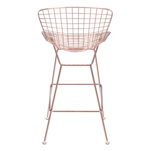 21.3" X 23" X 40" 2 Pcs Rose Gold Wire Bar Chair