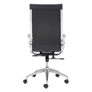 27.6" X 27.6" X 45.3" Black Leatherette Back Office Chair