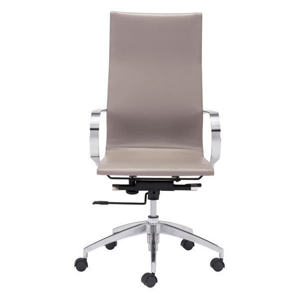 27.6" X 27.6" X 45.3" Taupe Leatherette Back Office Chair