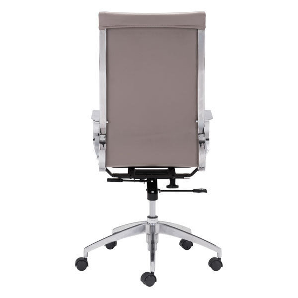 27.6" X 27.6" X 45.3" Taupe Leatherette Back Office Chair