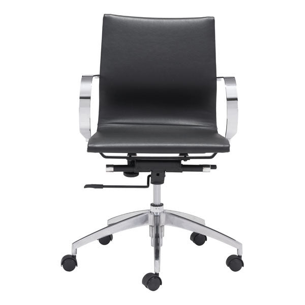 27.6" X 27.6" X 36" Black Leatherette Low Back Office Chair