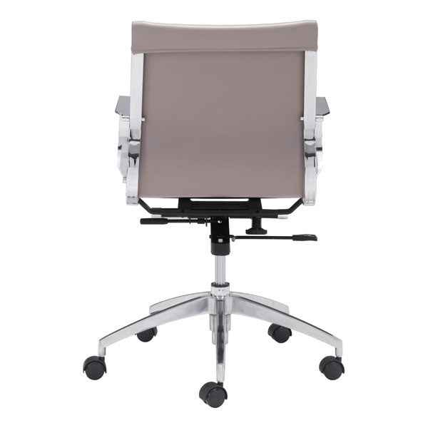 27.6" X 27.6" X 36" Taupe Leatherette Low Back Office Chair