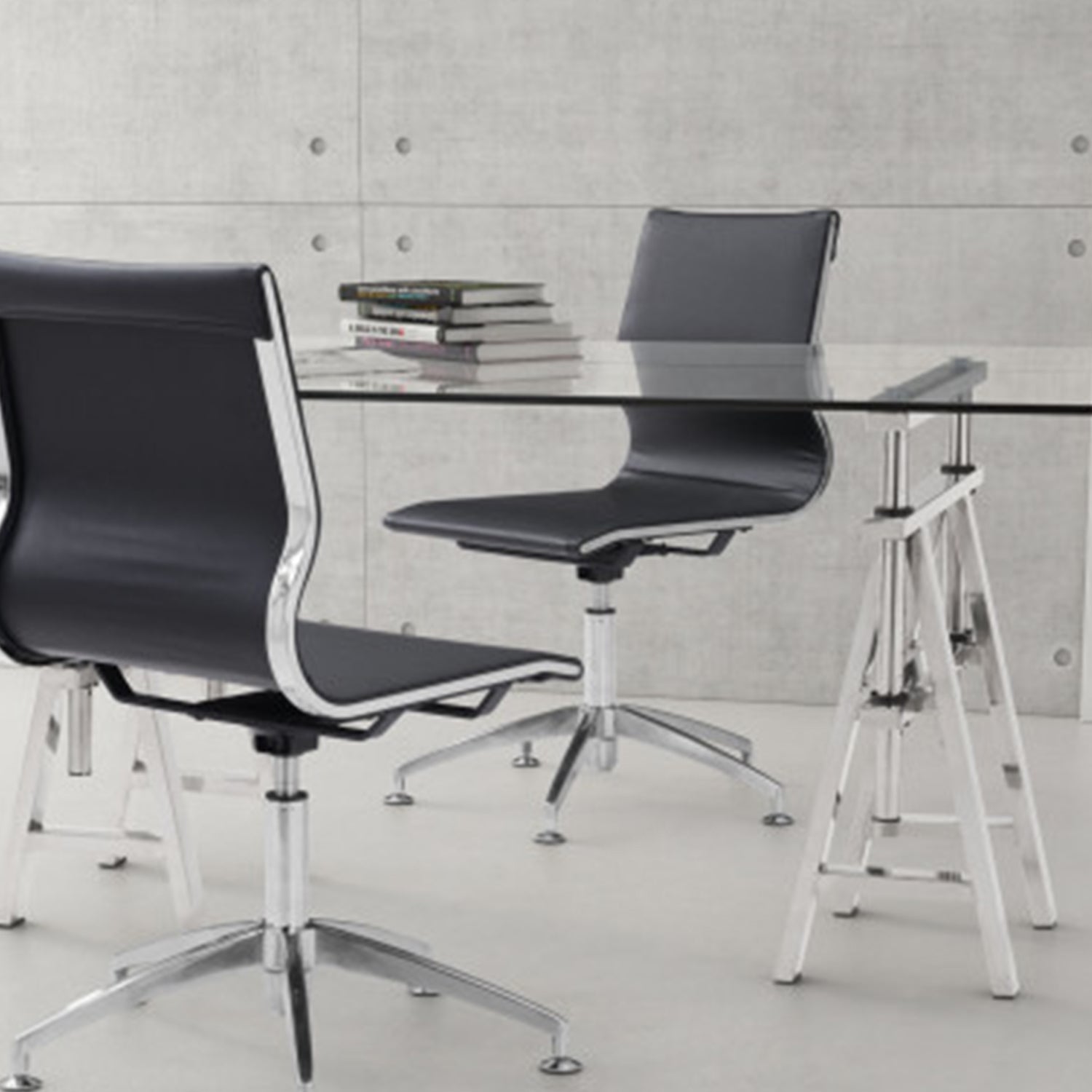 26" X 26" X 36" Black Leatherette Conference Chair