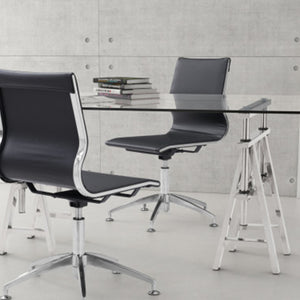 26" X 26" X 36" Black Leatherette Conference Chair