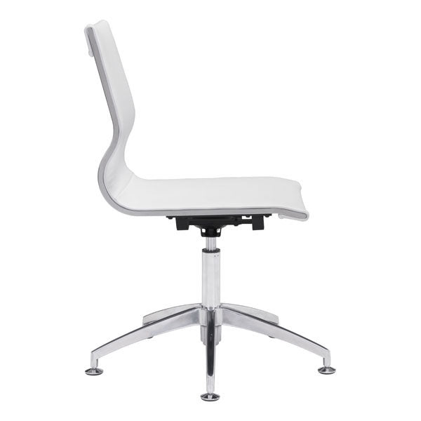 26" X 26" X 36" White Leatherette Conference Chair