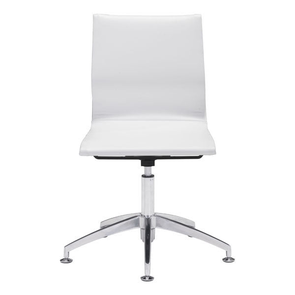 26" X 26" X 36" White Leatherette Conference Chair
