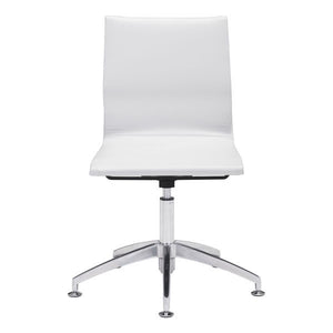 26" X 26" X 36" White Leatherette Conference Chair