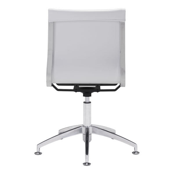 26" X 26" X 36" White Leatherette Conference Chair