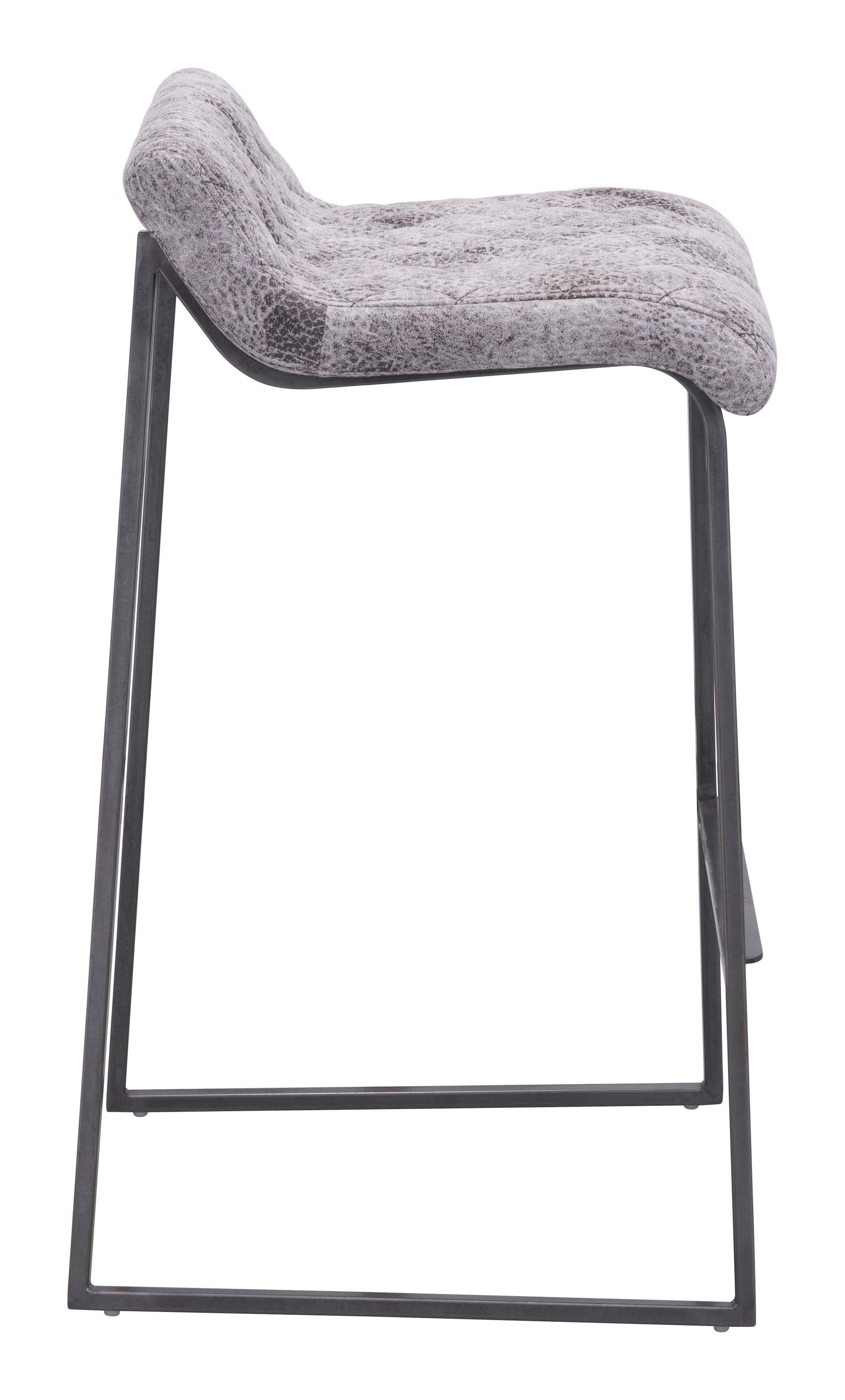 17.9" x 20.5" x 33.9" White, Leatherette, Steel, Barstool Vintage - Set of 2