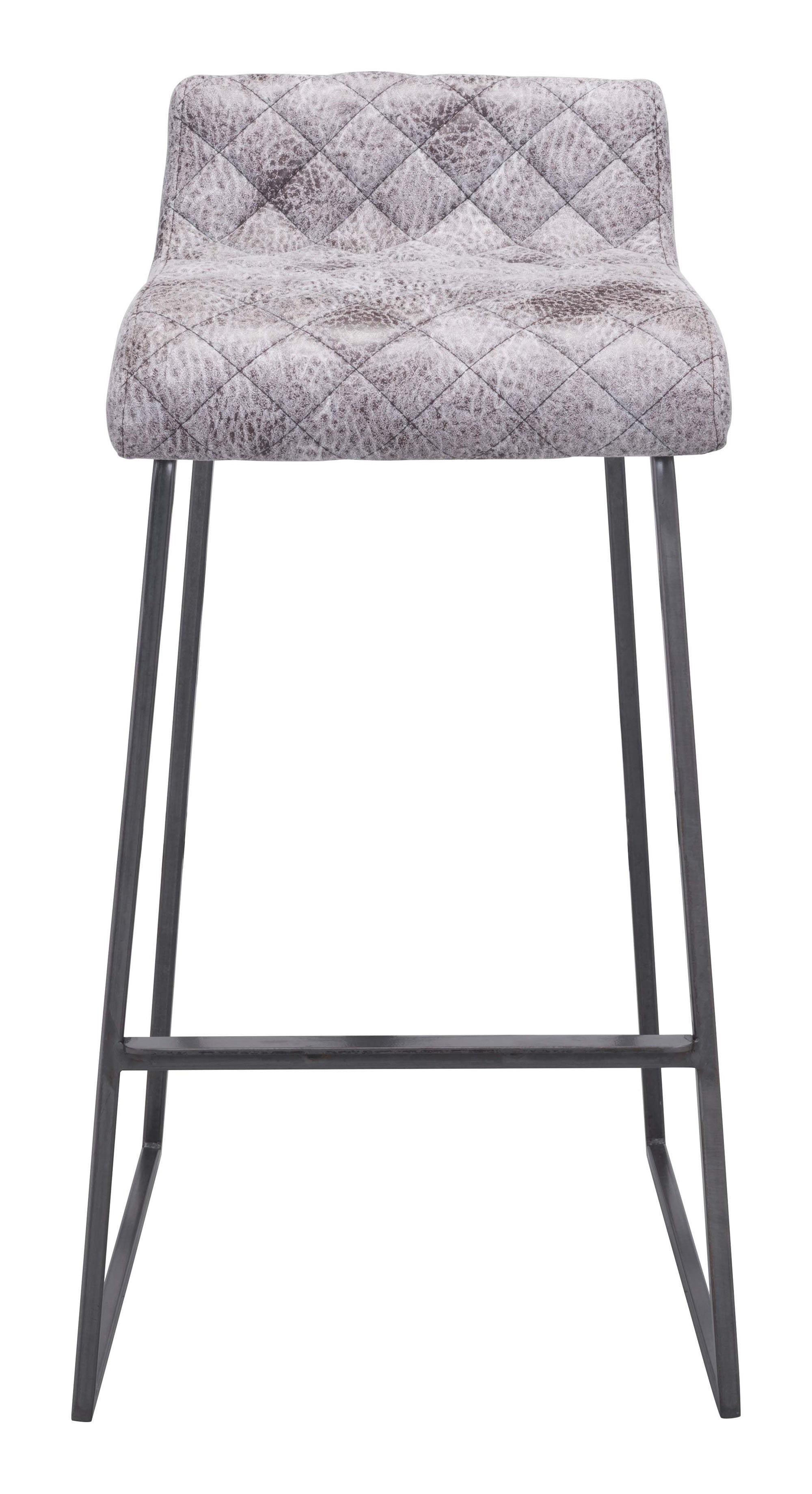 17.9" x 20.5" x 33.9" White, Leatherette, Steel, Barstool Vintage - Set of 2
