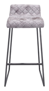 17.9" x 20.5" x 33.9" White, Leatherette, Steel, Barstool Vintage - Set of 2