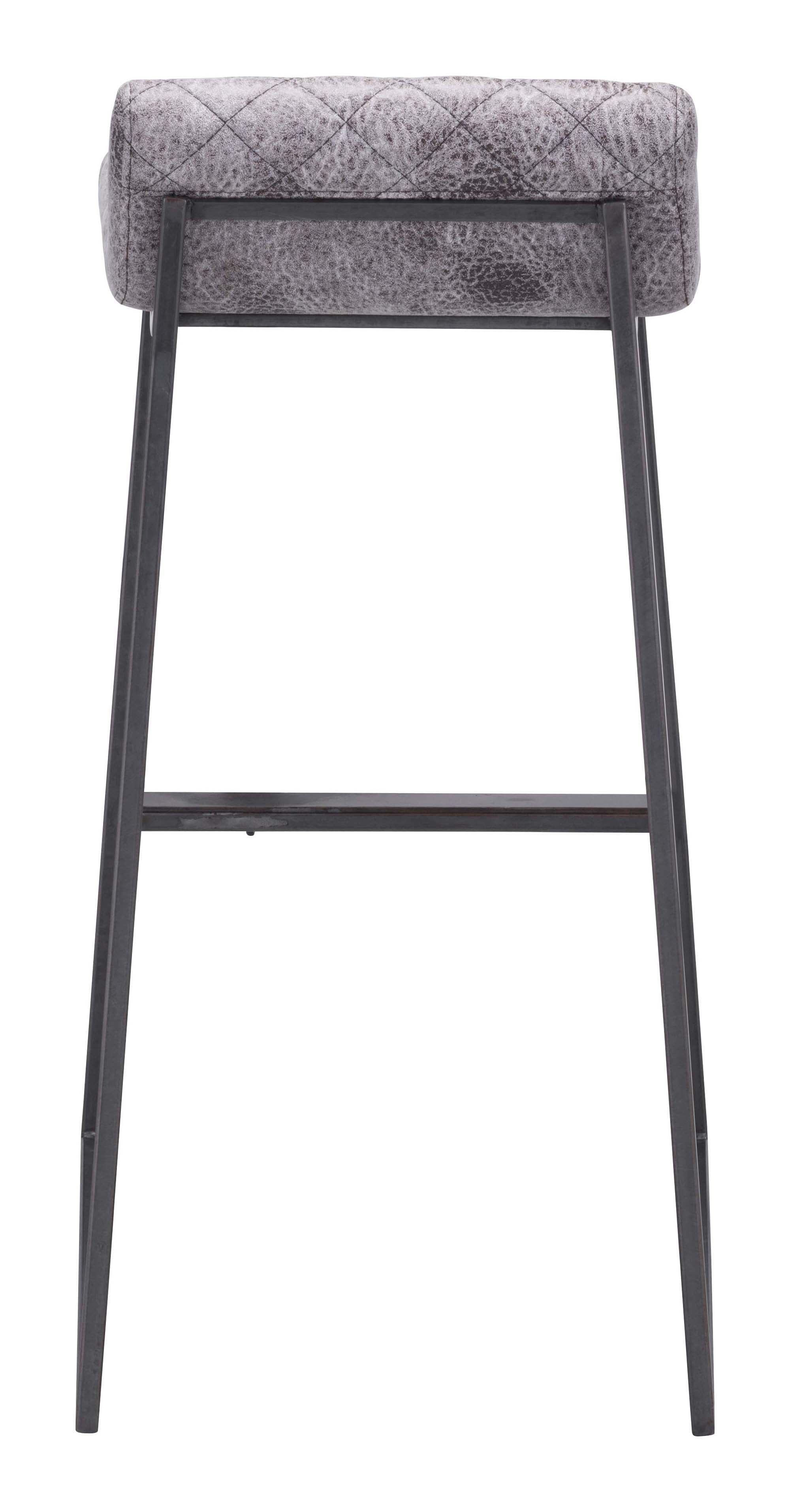 17.9" x 20.5" x 33.9" White, Leatherette, Steel, Barstool Vintage - Set of 2
