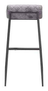 17.9" x 20.5" x 33.9" White, Leatherette, Steel, Barstool Vintage - Set of 2