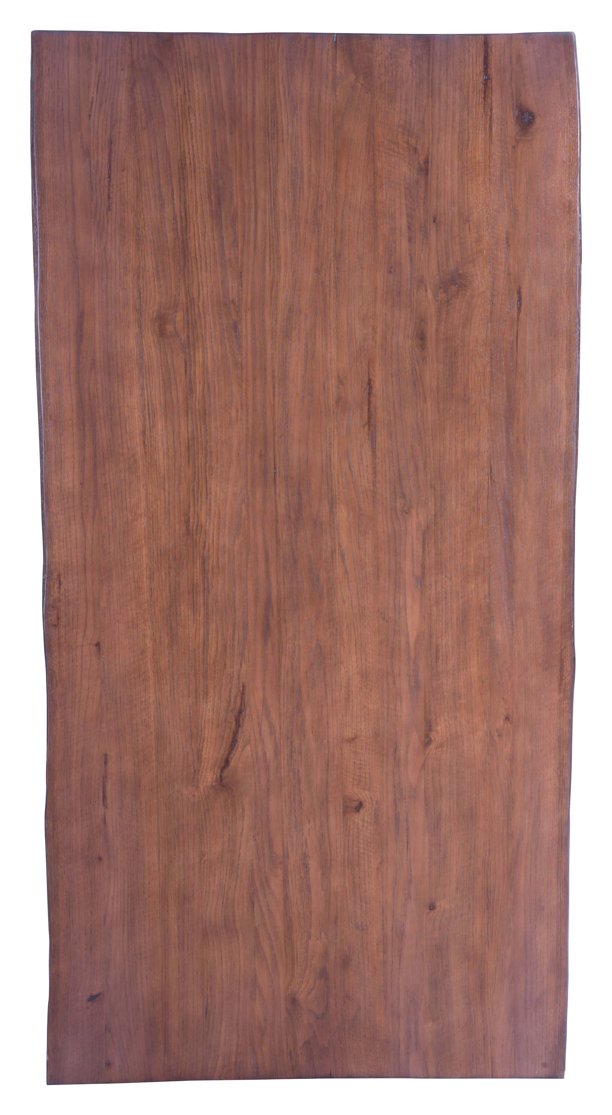 80.7" x 41.3" x 29.9" Distressed Cherry Oak, Oak Wood, Metal, Dining Table