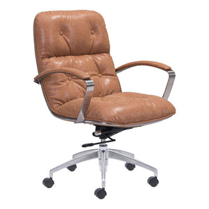 27.6" X 27.6" X 41" Coffee Vintage Leatherette Office Chair