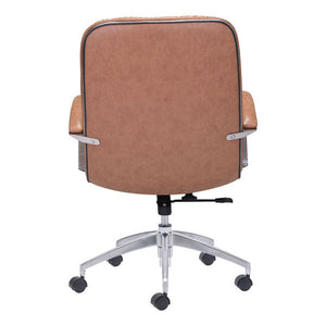27.6" X 27.6" X 41" Coffee Vintage Leatherette Office Chair