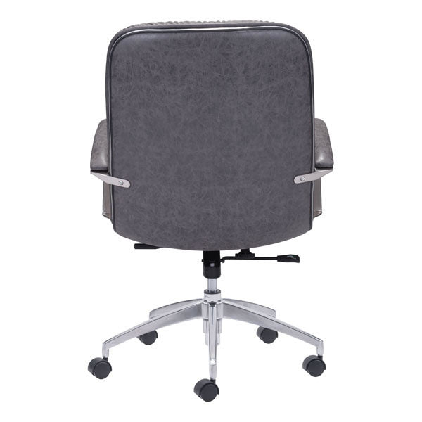 27.6" X 27.6" X 41" Gray Vintage Leatherette  Office Chair