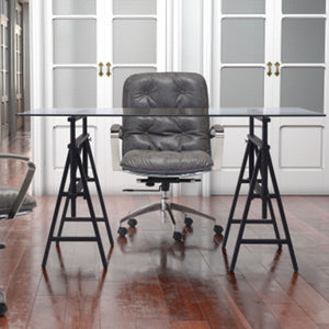 27.6" X 27.6" X 41" Gray Vintage Leatherette  Office Chair