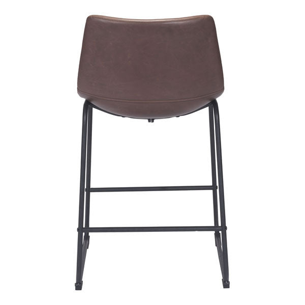Vintage Look Espresso Faux Leather Counter Stool Chair