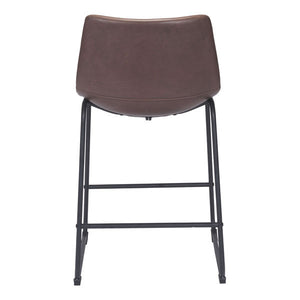 Vintage Look Espresso Faux Leather Counter Stool Chair