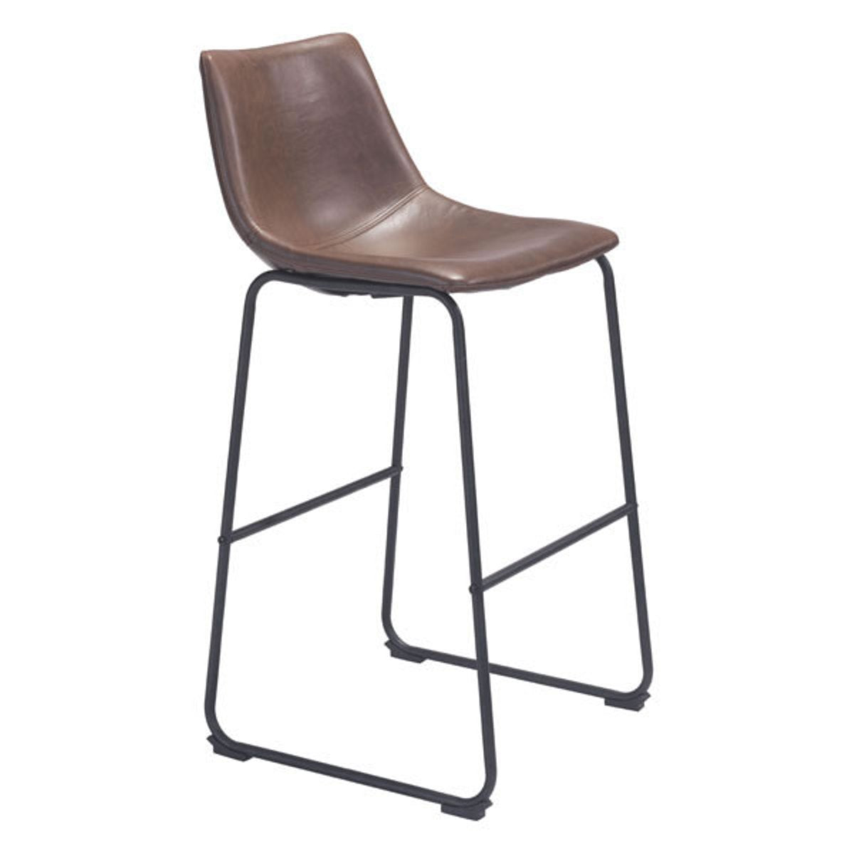 Vintage Look Espresso Faux Leather Bar Stool Chair