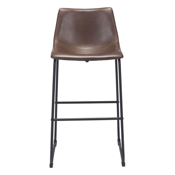 Vintage Look Espresso Faux Leather Bar Stool Chair