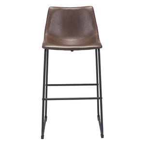 Vintage Look Espresso Faux Leather Bar Stool Chair