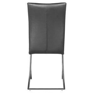 17" X 26" X 39" 2 Pcs Black Leatherette Chromed Steel Dining Chair