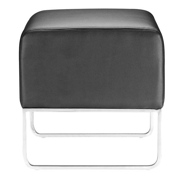 18" X 18.5" X 18"Black Leatherette Ottoman