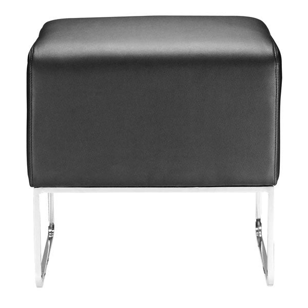 18" X 18.5" X 18"Black Leatherette Ottoman