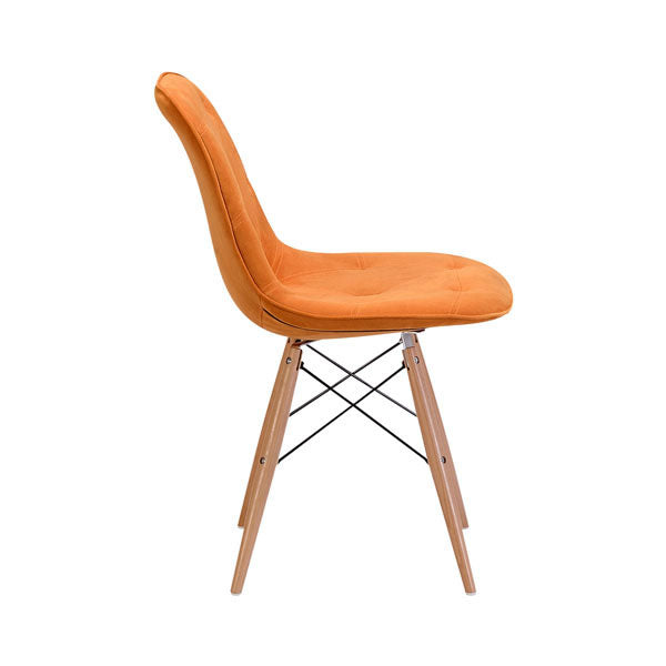 18.7" X 21.7" X 31.9" Orange Velour Dining Chair