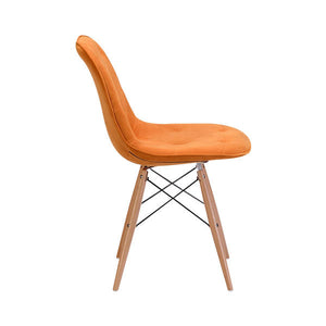 18.7" X 21.7" X 31.9" Orange Velour Dining Chair