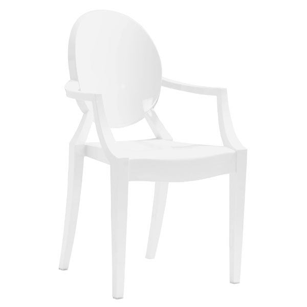 21" X 21" X 36.5" 4 Pcs White Polycarbonate Chair