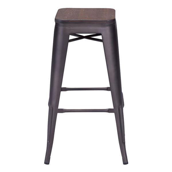 17.5" X 17.5" X 29.9" 2 Pcs Rustic Wood Barstool