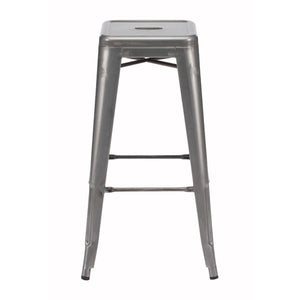 17.5" X 17.5" X 29.9" 2 Pcs Gunmetal Barstool