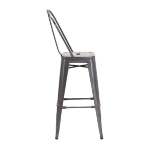 17.3" X 21.5" X 46" Gunmetal Steel Bar Chair