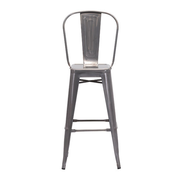 17.3" X 21.5" X 46" Gunmetal Steel Bar Chair