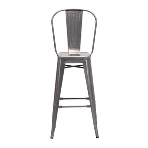 17.3" X 21.5" X 46" Gunmetal Steel Bar Chair