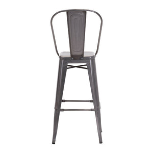 17.3" X 21.5" X 46" Gunmetal Steel Bar Chair