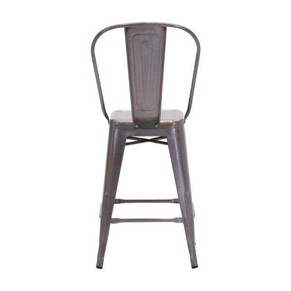 16.5" X 21.5" X 40" 2 Pcs Gunmetal Counter Chair