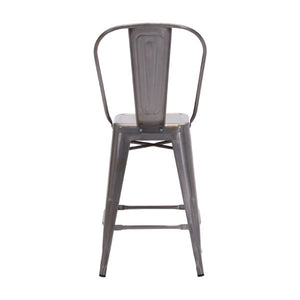 16.5" X 21.5" X 40" 2 Pcs Gunmetal Counter Chair