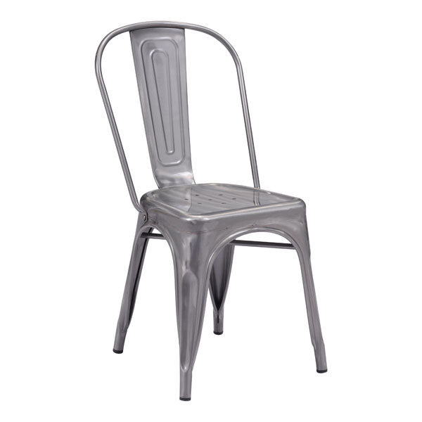 17.3" X 20.5" X 33.9" 2 Pcs Gunmetal Dining Chair