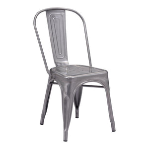 17.3" X 20.5" X 33.9" 2 Pcs Gunmetal Dining Chair