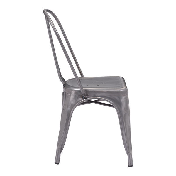 17.3" X 20.5" X 33.9" 2 Pcs Gunmetal Dining Chair