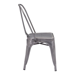 17.3" X 20.5" X 33.9" 2 Pcs Gunmetal Dining Chair