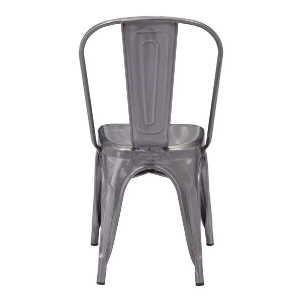 17.3" X 20.5" X 33.9" 2 Pcs Gunmetal Dining Chair