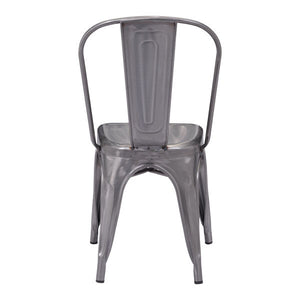 17.3" X 20.5" X 33.9" 2 Pcs Gunmetal Dining Chair